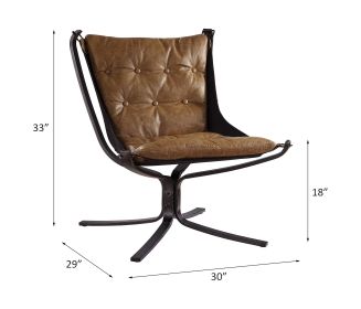 ACME Carney Accent Chair, Coffee Top Grain Leather 59831