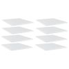 Bookshelf Boards 8 pcs High Gloss White 15.7"x19.7"x0.6" Engineered Wood