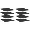 Bookshelf Boards 8 pcs High Gloss Black 15.7"x19.7"x0.6" Engineered Wood