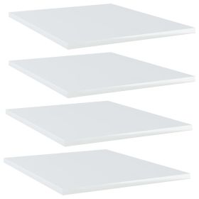 Bookshelf Boards 4 pcs High Gloss White 15.7"x19.7"x0.6" Engineered Wood