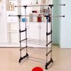 Horizontal & Vertical 3 Tiers Stainless Steel Clothing Garment Shoe Rack