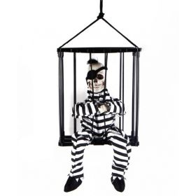 Talking Skeleton Prisoner Cage Terror, Halloween Decoration Toy (STYLE: STYLE2)