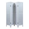 4-Panel Wood Room Divider Louver Partition Screen, 5.6 Ft. Tall Folding Privacy Screen for Home Office, Bedroom, Rustic Brown XH
